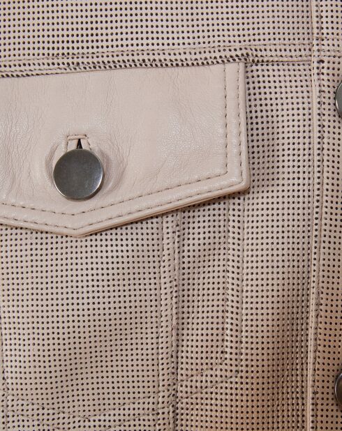 Blouson en Cuir d'Agneau Flavien sable