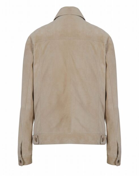 Blouson en Velours de Cuir de Chèvre Flavio Vel beurre