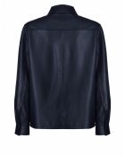 Blouson en Cuir d'Agneau Franky Waxy marine