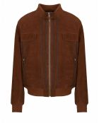 Blouson en Velours de Cuir de Chèvre Henry Vel cognac