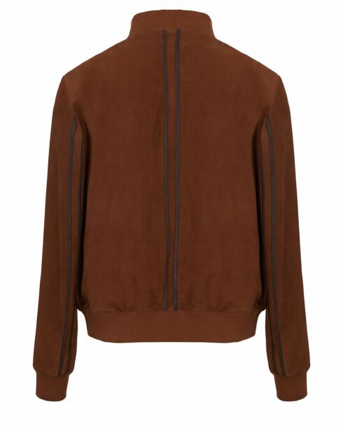 Blouson en Velours de Cuir de Chèvre Henry Vel cognac