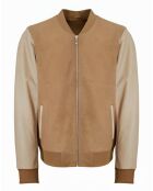 Blouson en Cuir Bimatière Horacio Vel sable