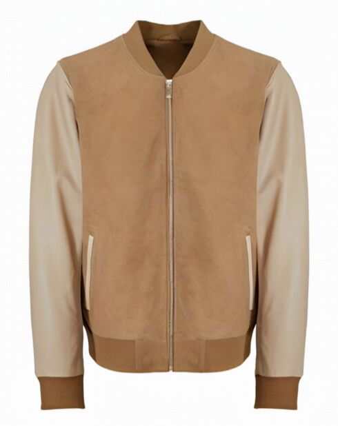 Blouson en Cuir Bimatière Horacio Vel sable