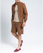 Blouson en Velours de Cuir de Chèvre Hunk Vel camel