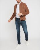Blouson en Velours de Cuir de Chèvre Joyce Vel taupe