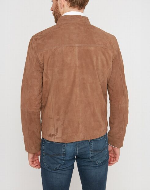 Blouson en Velours de Cuir de Chèvre Joyce Vel taupe