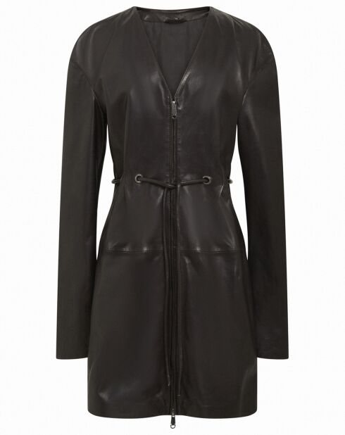 Robe en Cuir d'Agneau Katheline noire