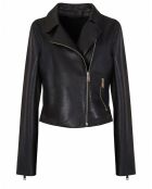 Blouson en Cuir d'Agneau Kisha noir