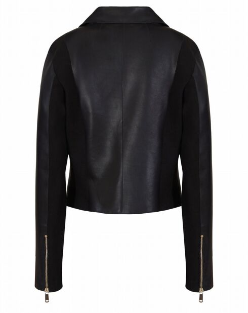 Blouson en Cuir d'Agneau Kisha noir
