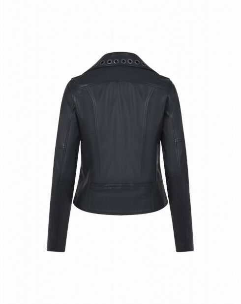 Blouson en Cuir d'Agneau Lagaga noir