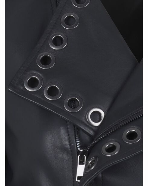 Blouson en Cuir d'Agneau Lagaga noir