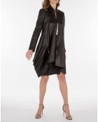 Veste en Cuir d'Agneau Leina Waxy noire