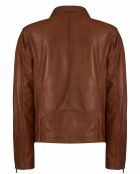 Blouson en Cuir d'Agneau Leyann wisky
