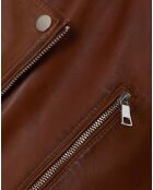 Blouson en Cuir d'Agneau Leyann wisky