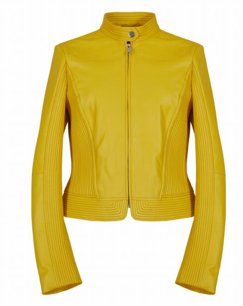 Blouson en Cuir d'Agneau Ludy tournesol