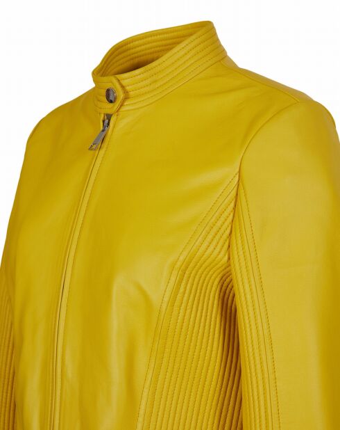 Blouson en Cuir d'Agneau Ludy tournesol