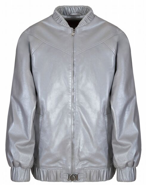 Veste en Cuir d'Agneau Lupita metallic