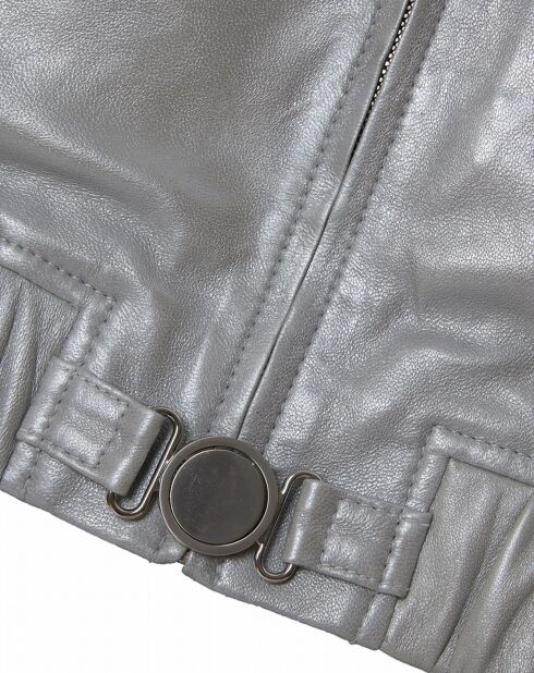 Veste en Cuir d'Agneau Lupita metallic