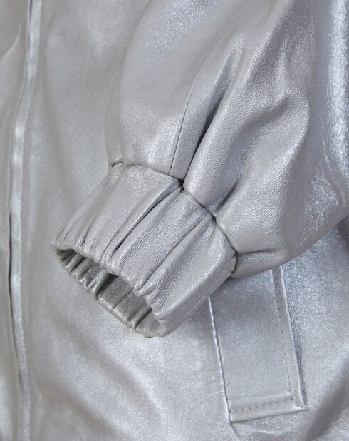 Veste en Cuir d'Agneau Lupita metallic