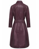 Manteau en Cuir d'Agneau Margaret chianti