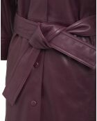 Manteau en Cuir d'Agneau Margaret chianti