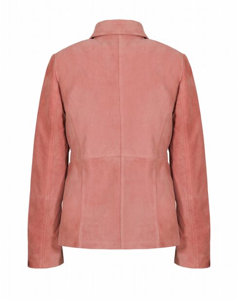 Veste en Velours de Cuir de Chèvre Marghi Vel incarnadin