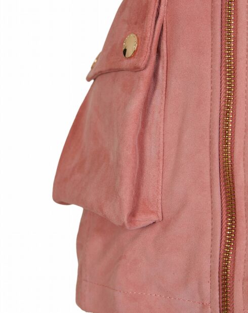 Veste en Velours de Cuir de Chèvre Marghi Vel incarnadin