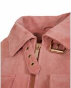 Veste en Velours de Cuir de Chèvre Marghi Vel incarnadin