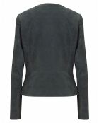 Blouson en Velours de Cuir de Chèvre Melania forest green
