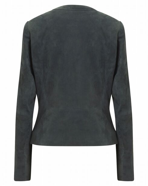 Blouson en Velours de Cuir de Chèvre Melania forest green