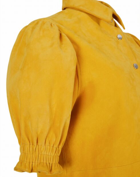 Chemise en Velours de Cuir de Chèvre Mirella Vel tournesol