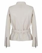 Blouson en Cuir d'Agneau Naya blanc