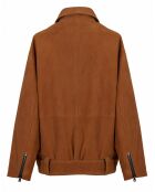 Veste en Velours de Cuir de Chèvre Ninala Vel cognac