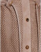 Veste 3/4 en Velours de Cuir de Chèvre Octavia Vel sable perfo