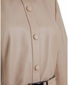 Manteau en Cuir d'Agneau Princesa sable