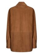 Veste en Velours de Cuir de Chèvre Romano Vel beige