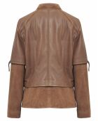 Veste en Cuir d'Agneau Romy cognac