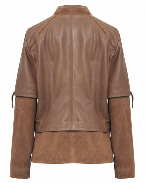 Veste en Cuir d'Agneau Romy cognac