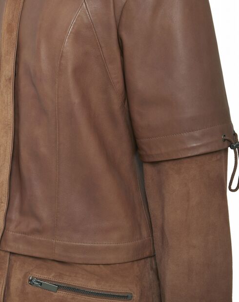 Veste en Cuir d'Agneau Romy cognac