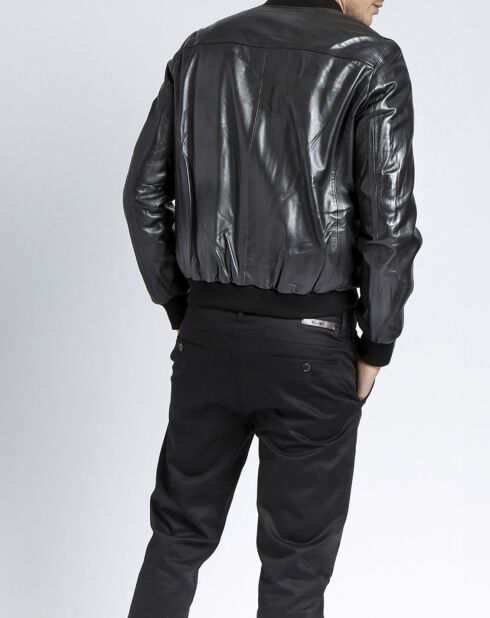 Blouson en Cuir d'Agneau Ronaldo Agora noir