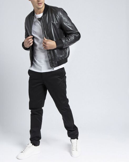 Blouson en Cuir d'Agneau Ronaldo Agora noir