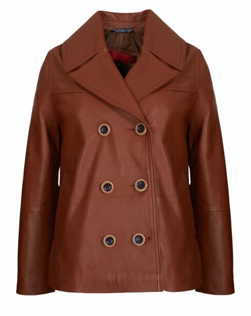 Veste en Cuir d'Agneau Soisic Waxy whisky