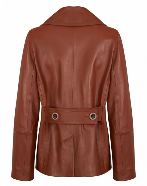 Veste en Cuir d'Agneau Soisic Waxy whisky