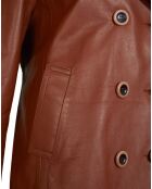 Veste en Cuir d'Agneau Soisic Waxy whisky