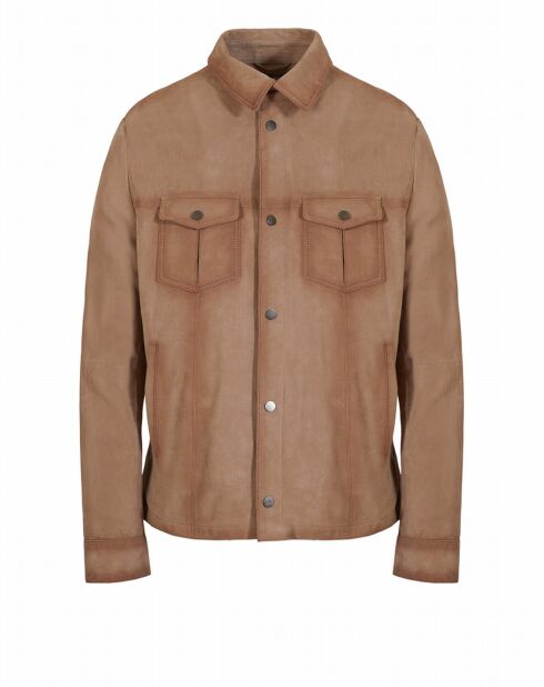 Chemise en Velours de Cuir de Chèvre Solal Vel sable
