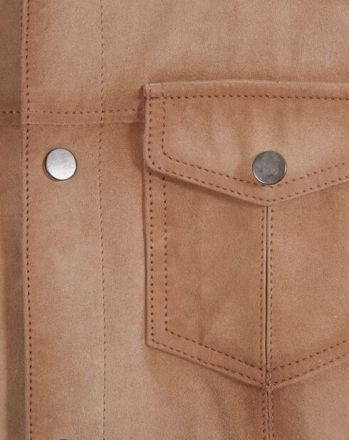 Chemise en Velours de Cuir de Chèvre Solal Vel sable