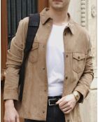 Chemise en Velours de Cuir de Chèvre Solal Vel sable