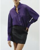 Chemise en Velours de Cuir de Chèvre Sonita Vel violette