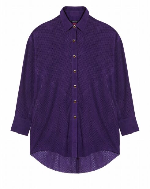 Chemise en Velours de Cuir de Chèvre Sonita Vel violette