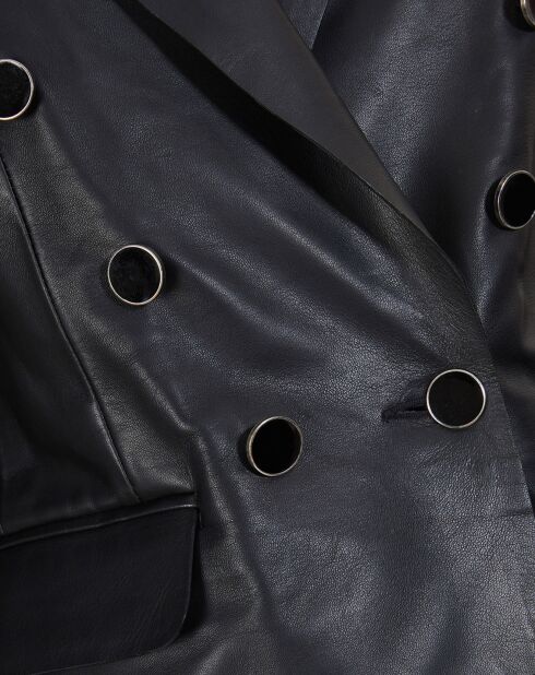 Veste en Cuir d'Agneau Tanis noire